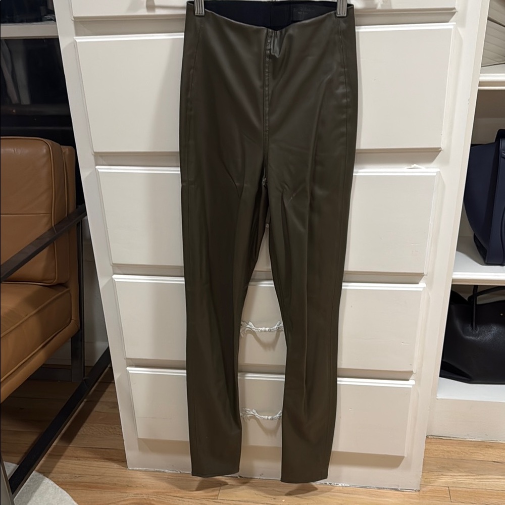 Rag & Bone Nina Olive Green Faux-Leather Pants